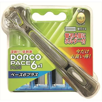 【◆数量限定◆】ドルコ ペース6プラス 替刃 4個 ホルダー 1本 カミソリ【MY-s01】