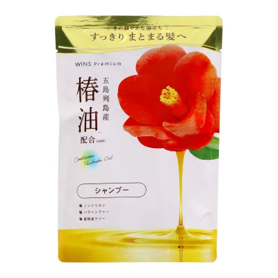 【送料込・まとめ買い×5個セット】日本合成洗剤 ウインズ プレミアム 椿油配合 シャンプー 詰替 370g