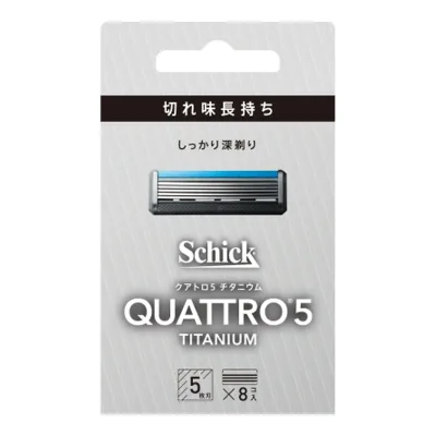 【×2個 配送おまかせ】シック Schick クアトロ5 チタニウム 替刃(8コ入)