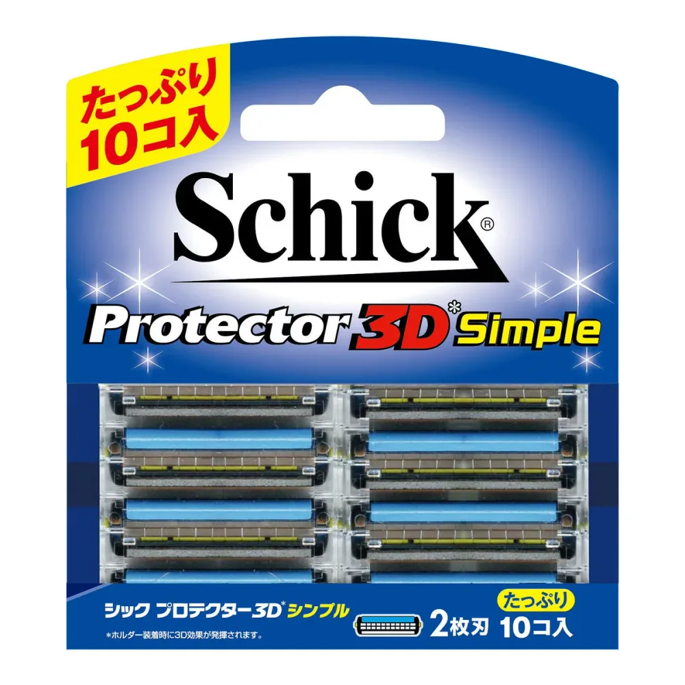 【×3個 配送おまかせ】シック schick プロテクター 3Dシンプル 替刃 10個入