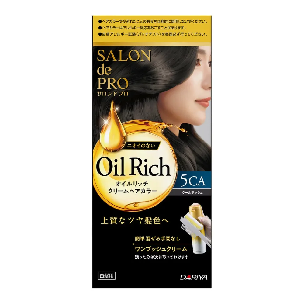 【送料込・まとめ買い×5個セット】サロンドプロ オイルリッチ クリームヘアカラー 白髪用 5CA クールアッシュ ダリヤ