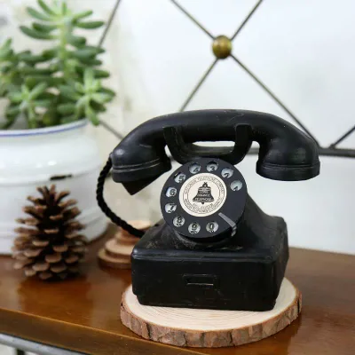 Telephone object, Scandinavian style, stylish, retro, antique, resin, hand-painted style, interior goods, living room, entrance, study, tabletop, ornament, figurine