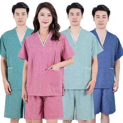 ルームウェア 男女兼用 メンズ レディース 前後開閉ボタン 半袖 ショートパンツ 綿混 吸湿速乾 快適 ゆったり サウナ パジャマ セットアップ 艾灸 マッサージ