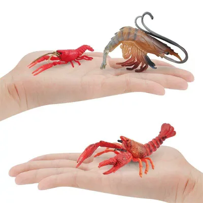 フィギュア キッズ リアル 精巧 PVC素材 水生生物 海洋生物 淡水ザリガニ 長腕エビ 水晶エビ ロブスター ミニチュア コレクション セット おもちゃ