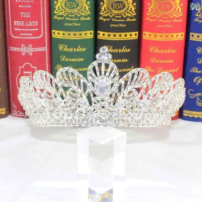 Tiara Women's Wedding Bridal Glitter Zirconia Rhinestone Luxury Electroplated Alloy Headdress Crown Birthday Party Recital Silver Rose Gold