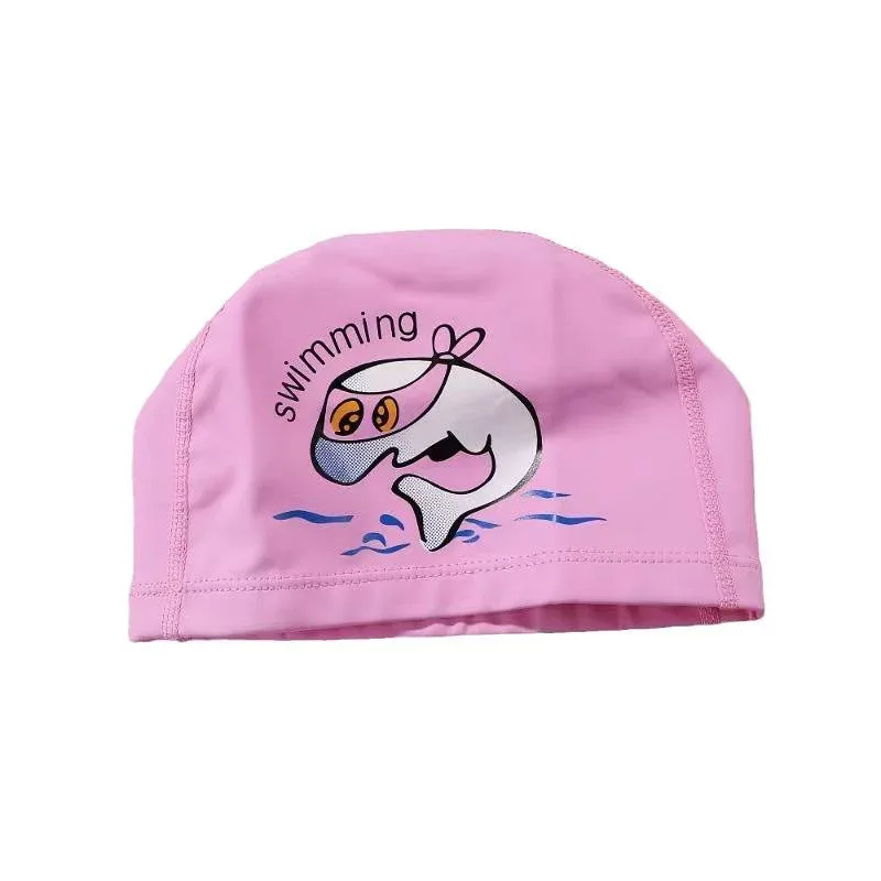 スイムキャップ キッズ 子供 男女兼用 PU 防水 撥水 頭部保護 紫外線対策 日よけ 海水浴 プール スイミング スクール 幼児 小学生 かわいい キャラクター