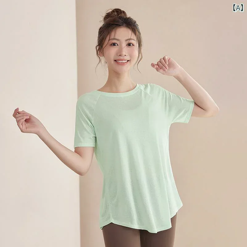 Tシャツ レディース 半袖 ヨガウェア 大きいサイズ スポーツウェア トップス 吸汗速乾 通気性 軽量 スリット 動きやすい フィットネス ランニング ジム 部屋着 無地 カジュアル おしゃれ