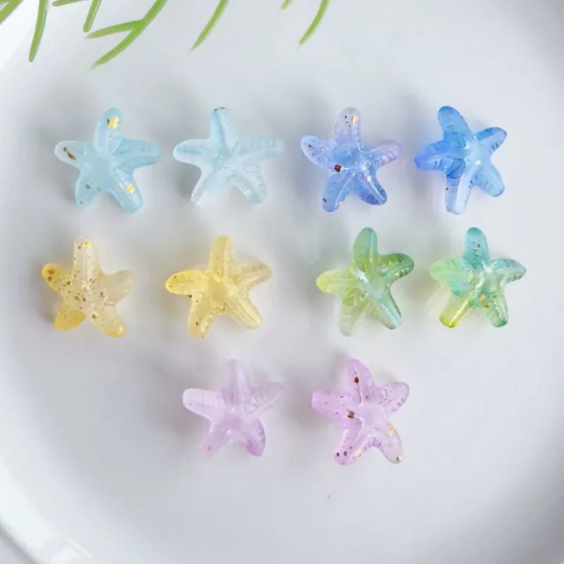 アクセサリーパーツ アクリル ビーズ グラデーション ヒトデ 手芸 DIY ハンドメイド ネックレス ブレスレット チャーム 素材