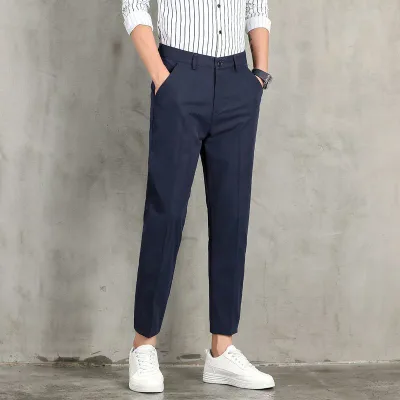 パンツ メンズ 春夏 スリム テーパードパンツ 9分丈 ボトムス スラックス 撥水 薄手 接触冷感 涼しい 軽量 ストレッチ ビジネス カジュアル きれいめ おしゃれ 伸縮 通気性