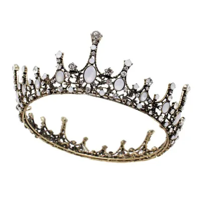 ヘアアクセサリー レディース クラウン 王冠 カチューシャ ティアラ ブローチ ブライダル ウェディング 結婚式 誕生日 パーティー 髪飾り アンティーク風 ゴールド クリスタル キラキラ 華やか ゴージャス