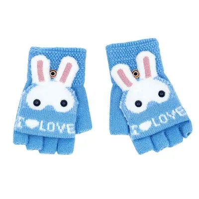 手袋 レディース 秋冬 ニット 指なし 2way ミトン 裏起毛 極暖 防寒 保暖 かわいい 兔耳 厚手 伸縮性 通学 自転車 オフィス 自転車 通勤 通学