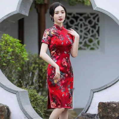 ワンピース レディース チャイナドレス 改良型 レトロ ロング丈 春秋 赤 新婦 披露宴 お呼ばれ パーティードレス 中華風 エレガント きれいめ フォーマル 結婚式 二次会 演奏会 上品