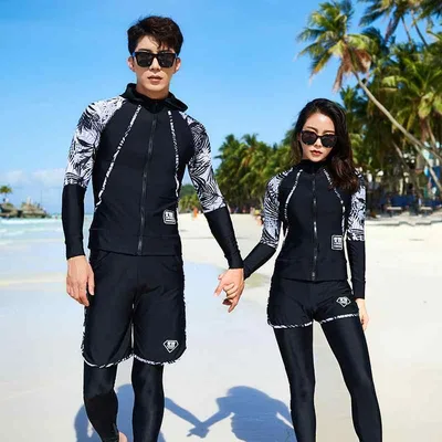 Swimsuit for Women and Men Rash Guard Fitness Swimsuit Separate Long Sleeve Long Pants UV Protection Sun Protection Body Cover Diving Clothes Diving Snorkeling Surfing Swimwear