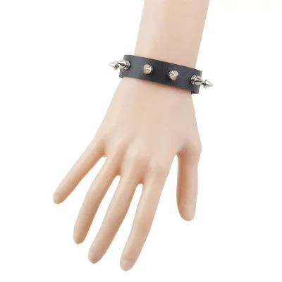 ブレスレット レディース メンズ パンク スタッズ PUレザー バングル ロック ゴシック 個性的 ファッション ペア アクセサリー