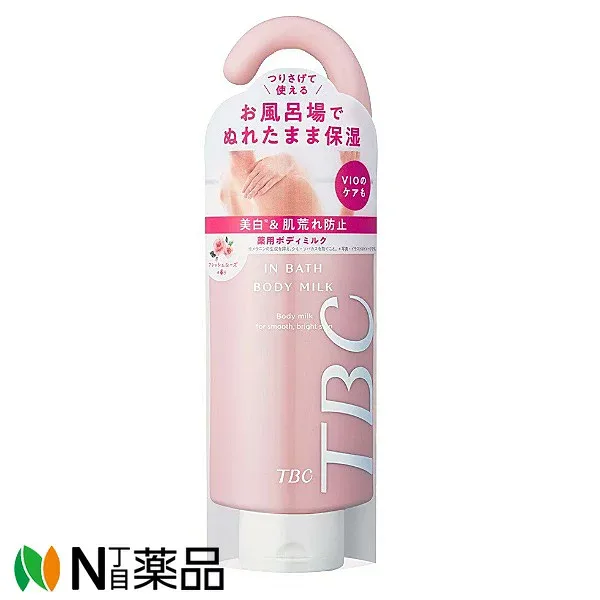 【ゆうパケット】TBC 薬用インバスボディミルク ローズの香り (300g) <ボディクリーム 美白 ブライトニング 全身ケア 濡れた肌にも お風呂の中で完結>【医薬部外品】