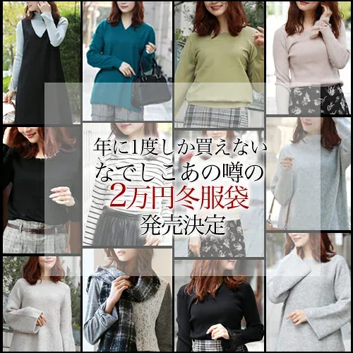 福袋 2026レディース 「なでしこ」あの幻の2万円服袋福袋 アウター ワンピース カシミヤ 手袋 ファーマフラー リアルファー 冬 ダウンコート ウール混コート