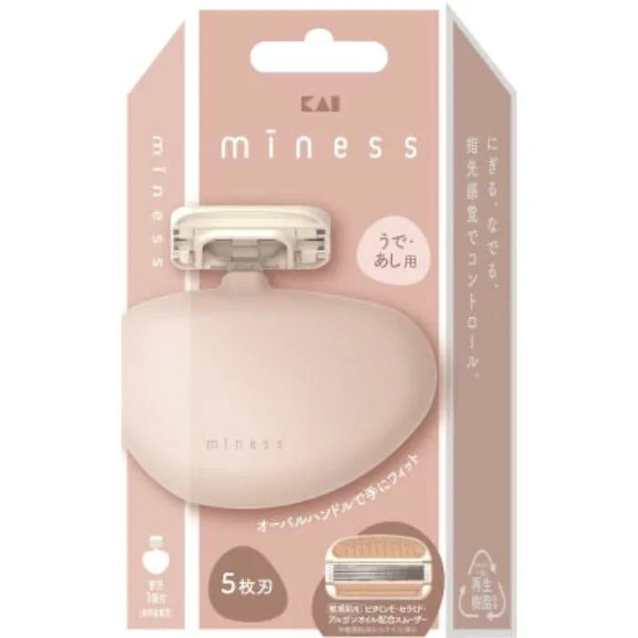 貝印 miness(マイネス) 5枚刃 うで・あし用カミソリ 1個 楕円形