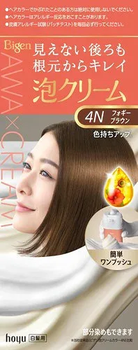 白髪染め レディースビゲン 泡クリームカラー 4Nフォギーブラウン 白髪用 ヘアカラー hoyu ホーユー bigen (医薬部外品)