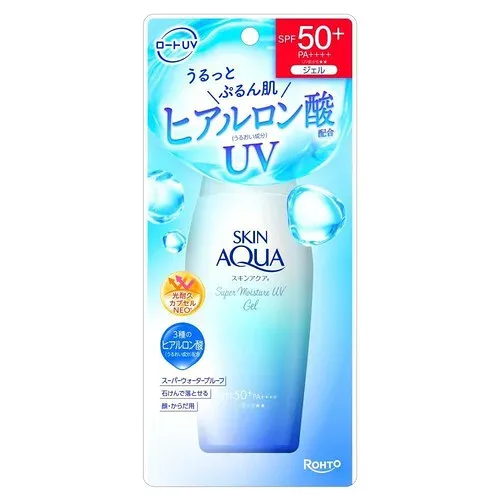 スキンアクア(SKIN AQUA) スーパーモイスチャーUVジェル 日焼け止め 110g (ヒアルロン酸配合UV、スーッと密着ジェル、SPF50+ PA++++)