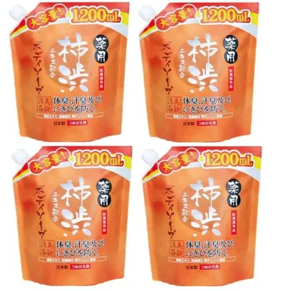 まとめ買い薬用柿渋 ボディソープ 大容量 (つめかえ用) 1200mL 医薬部外品×4個