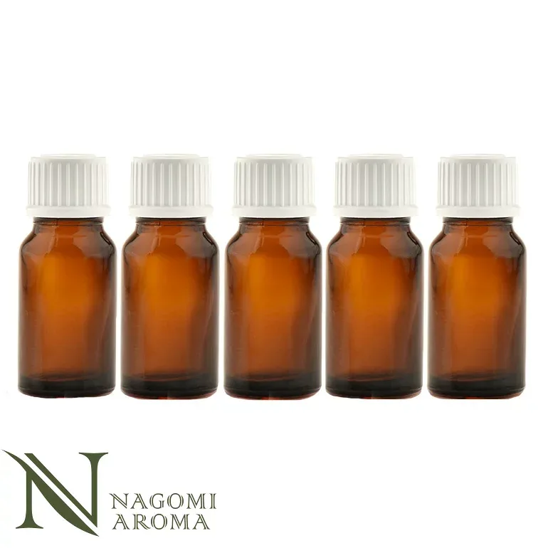 遮光ビン 10ml(アンバー) 5本セット 白キャップ&ヴァーティカルドロッパー 【 遮光瓶 アロマ ドロッパー付 ガラス瓶 容器 薬瓶 調合 保存 アロマオイル エッセンシャルオイル 精油 キャリアオイル フレグランスオイル 香水】