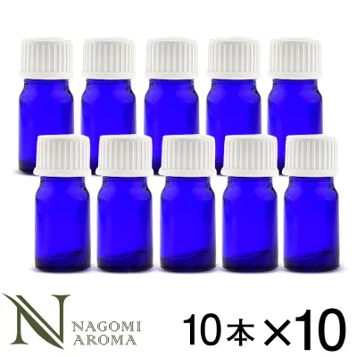 遮光ビン 5ml(ブルー) 100本セット 白キャップ&ヴァーティカルドロッパー 【送料無料】 【 遮光瓶 ガラス瓶 薬瓶 保存 アロマオイル エッセンシャルオイル キャリアオイル 精油 香水 手作り コスメ ハンドメイド 蓋付 コバルト 】