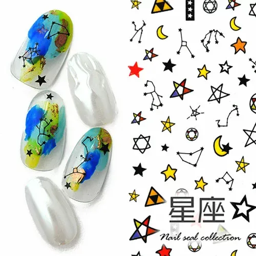 【全品半額coupon事前配布中】ネイルシール 星座 星 月 宇宙 ギャラクシー | ジェルネイル ネイル ネイル用品 ジェル シール デコ用品 貼るだけ ジェルネイルシール ネイルアート ジェルネイルアート ネイルグッズ ネイル工房