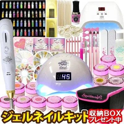 【大人気】新型36Wライト【激盛292点】ジェルネイル スターター キット 今なら収納BOX付 カラー10色付!ライトグレードアップ&マシーンオプションもあり【送料無料】