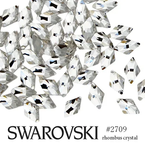 スワロフスキー ラインストーン #2709 ダイヤ/ロンバス (ひし形) クリスタル 3粒入り SWAROVSKI レジン パーツ デコレーション ストーン ネイルパーツ デコパーツ スワロ 大粒スワロ セルフネイル ジェルネイル 推し活 デコ電