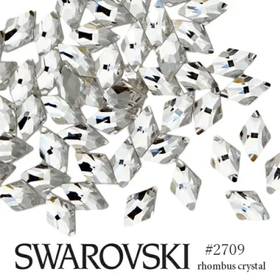 スワロフスキー ラインストーン #2709 ダイヤ/ロンバス (ひし形) クリスタル 3粒入り SWAROVSKI レジン パーツ デコレーション ストーン ネイルパーツ デコパーツ スワロ 大粒スワロ セルフネイル ジェルネイル 推し活 デコ電