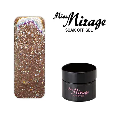 ジェルネイル カラージェル ミス ミラージュ Mirage ソークオフジェル H17S ホログラムブラウン 2.5g
