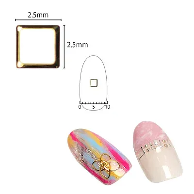 ネイルパーツ メタル シャレドワ SHAREYDVA スクエア細枠中抜き ゴールド 2.5mm