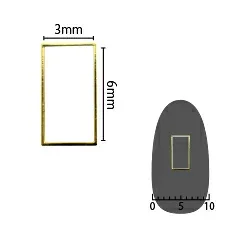 ネイルパーツ シャレドワ SHAREYDVA ソフト 長方形 3mm×6mm ゴールド 細 8P