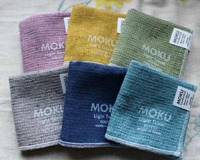 【ポスト便OK】MOKUモク/ 今治 先染め糸 薄地のタオルハンカチ 縫わずに出来る 折りたたんでお手持ちのゴムでマスクの代用にも!(ゴムは付属しません)(サイズ/28×28cm) コットン100%ネップ うすい かるい スポーツ・アウトドア・ギフト【楽ギフ_包装】