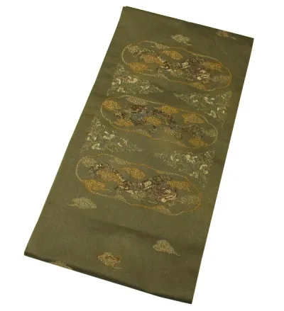 【中古】中古美品 九寸名古屋帯(正絹)