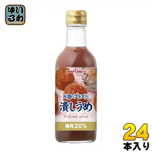 ポッカサッポロ お酒にプラス 潰しうめ 300ml 瓶 24本 (12本入×2 まとめ買い)