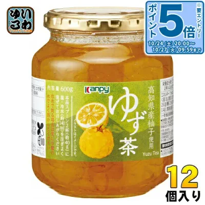 〔エントリーでポイント5倍!〕 カンピー ゆず茶 600g 12個入