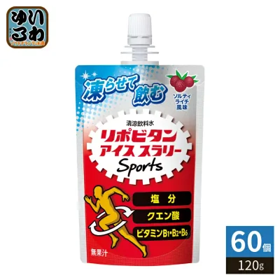 大正製薬 リポビタンアイススラリー Sports ソルティライチ風味 120g パウチ 60個 (30個入×2 まとめ買い) 凍らせて飲む 熱中症対策 スポーツ