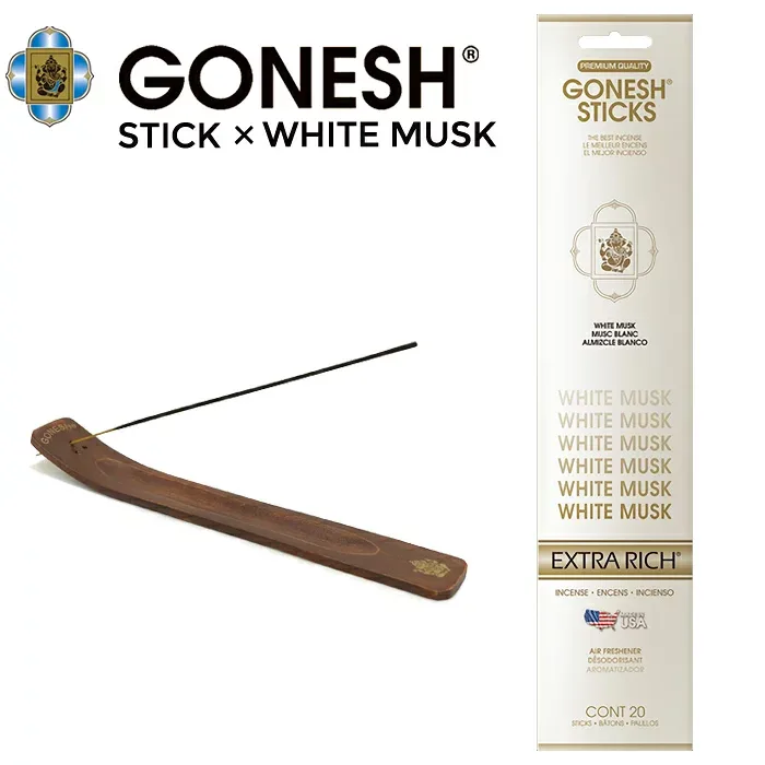 GONESH (ガーネッシュ) ホワイトムスク WHITE MUSK スティック STICK お香 インセンススティック 20本入り 雑貨 アロマ 御香 【メール便対応可】【RCP】