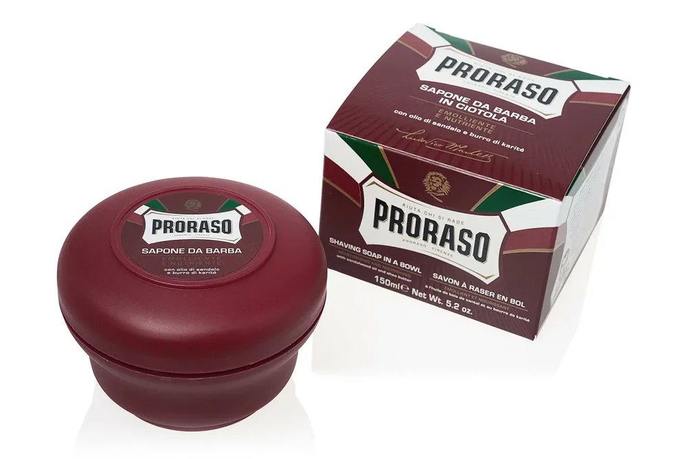 PRORASO(ポロラーソ) シェービングソープ ノーリッシュ 髭剃り メンズ シェービングフォーム 敏感肌 サンダルウッド イタリア製 150ml 150ミリリットル (x 1)