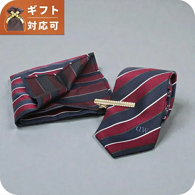 ダニエルウェリントン DANIEL WELLINGTON ネクタイ&チーフ&タイバー 3点セット DW02800009 メンズ ネクタイ ブランド