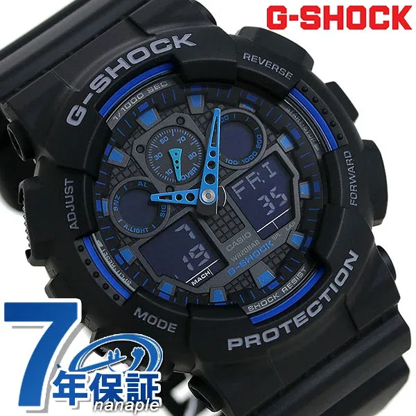 \9/15限定★無条件P5倍+最大100%Pバック/ gショック ジーショック G-SHOCK GA-100-1A2DR Newコンビネーションモデル ブラック 黒 ブルー CASIO カシオ 腕時計 メンズ ブランド おしゃれ 防水 軽い プレゼント 男性 実用的