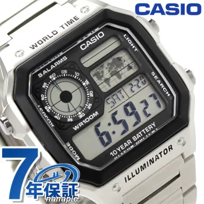 \9/15限定★無条件P5倍+最大100%Pバック/ カシオ 腕時計 チープカシオ 海外モデル クオーツ メンズ AE-1200WHD-1AVCF CASIO シルバー チプカシ 時計 ブランド おしゃれ デジタル 防水 小さい 軽い かっこいい プレゼント 男性 実用的 学生
