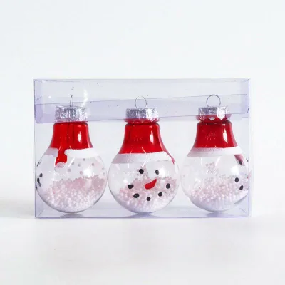 クリスマス オーナメント PET製 変形ペイント球 3個セット ツリー吊り下げ飾り モダンデザイン おしゃれ かわいい カラフル イベント パーティー装飾