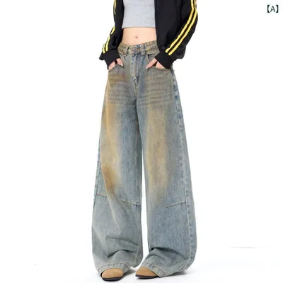 デニムパンツ メンズ 男性 ジーンズ カップル お揃い アメリカン レトロ ダメージ加工 高級感 ユニーク ストリート カジュアル ワイルド ストレート ブルー