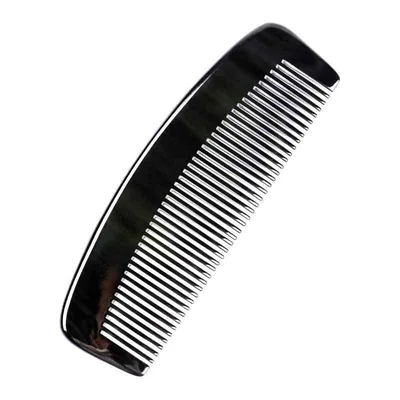 ヘアブラシ レディース 静電気防止 黒水牛角 コーム くし 携帯用 ヘアケア 頭皮マッサージ コンパクト