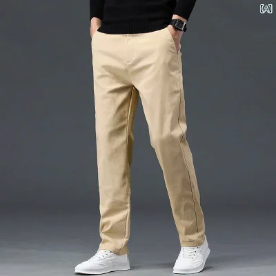 パンツ メンズ 春秋 薄手 カジュアルパンツ ロングパンツ ストレート ストレート 無地 チノパン ボトムス シンプル 通勤 通学 普段着 スタイリッシュ