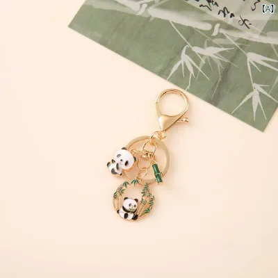 キーホルダー パンダ チャイナ風 合金 バッグチャーム かわいい 動物 マスコット 観光 記念品 お土産 小物 雑貨 プレゼント
