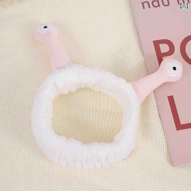 ヘアバンド レディース 洗顔用 カチューシャ 蝸牛 かわいい ぬいぐるみ風 立体 吸水 伸縮 メイク 髪留め 柔らかい
