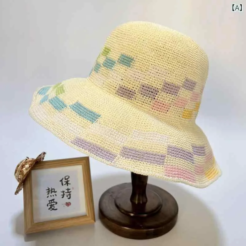 麦わら帽子 レディース 春夏 遮光 UVカット 小顔効果 バケットハット ヒョウ柄 レトロ カジュアル 折りたたみ ラフィアハット 紫外線対策
